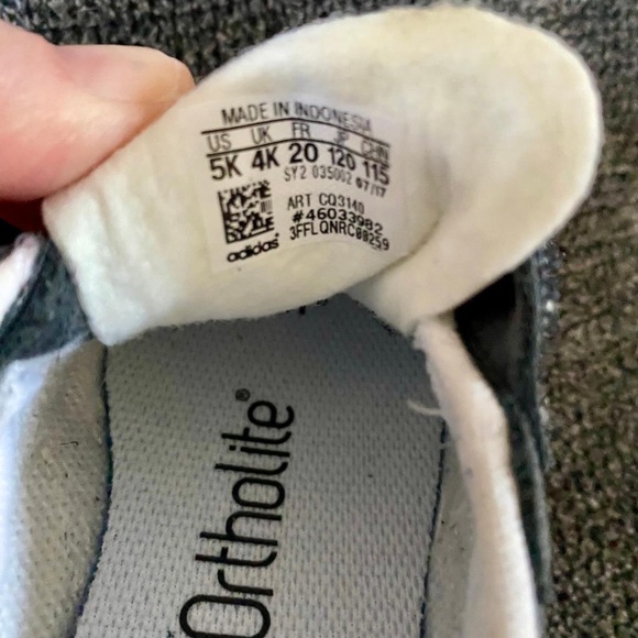 adidas Gazelle OrthoLite Suede Grey hook-and-loop Toddler Sneakers size 5K - Picture 5 of 8